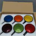 6 Pack Porcelain Coffee Mugs Set, 12 Ounces Ceramic Coffee Mugs, Matte Black Coffee Mug, Restaurant Cups for Coffee, Tea, Cappuccino, Cocoa, Cereal, Black outside and Colorful inside