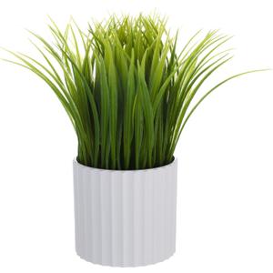 Artificial Wheat Grass Fake Potted Plant Indoor Decor (10", Grass) (Light Green)