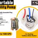 Tankless Water Heater Flushing Kit Includes 1500GPH Stainless Steel Pump with Two Adapters & Cleaner & 3 Gallons Pail with Bucket Lid Opener & Two 1/2 Dia X 6 Hoses SUB 1500SS Flush Kit