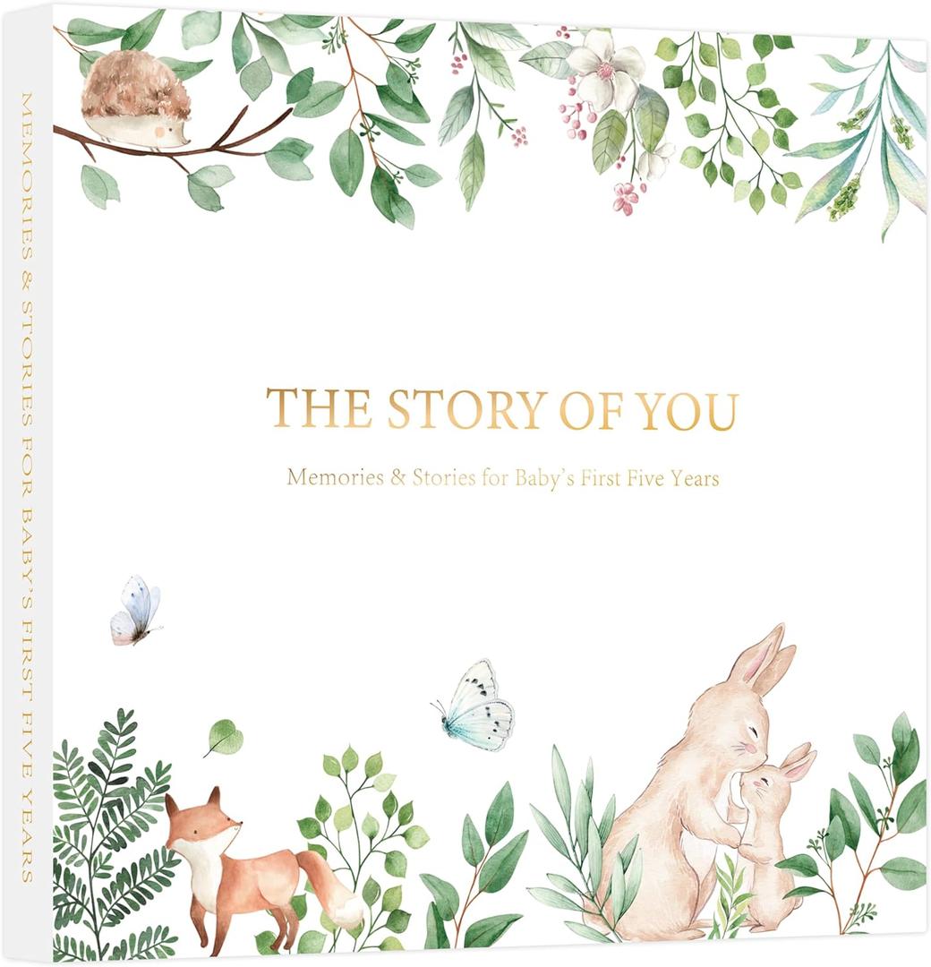 Keepsake Baby Memory Book, First 5 Years Baby Milestone Book, 132 Pages to Record Every Event from Birth to Age 5, Pregnancy Journal, Memory Book for Baby Shower