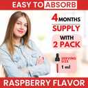 2 Pack Vitamin B Complex 20000 mcg - Vitamin B12 Sublingual Methylcobalamin Extra Strength Raspberry Liquid Drops for Women and Men - USA Made, B1, B2, B3, B5,B6, Biotin, Folic Acid | 4fl oz (120ml)