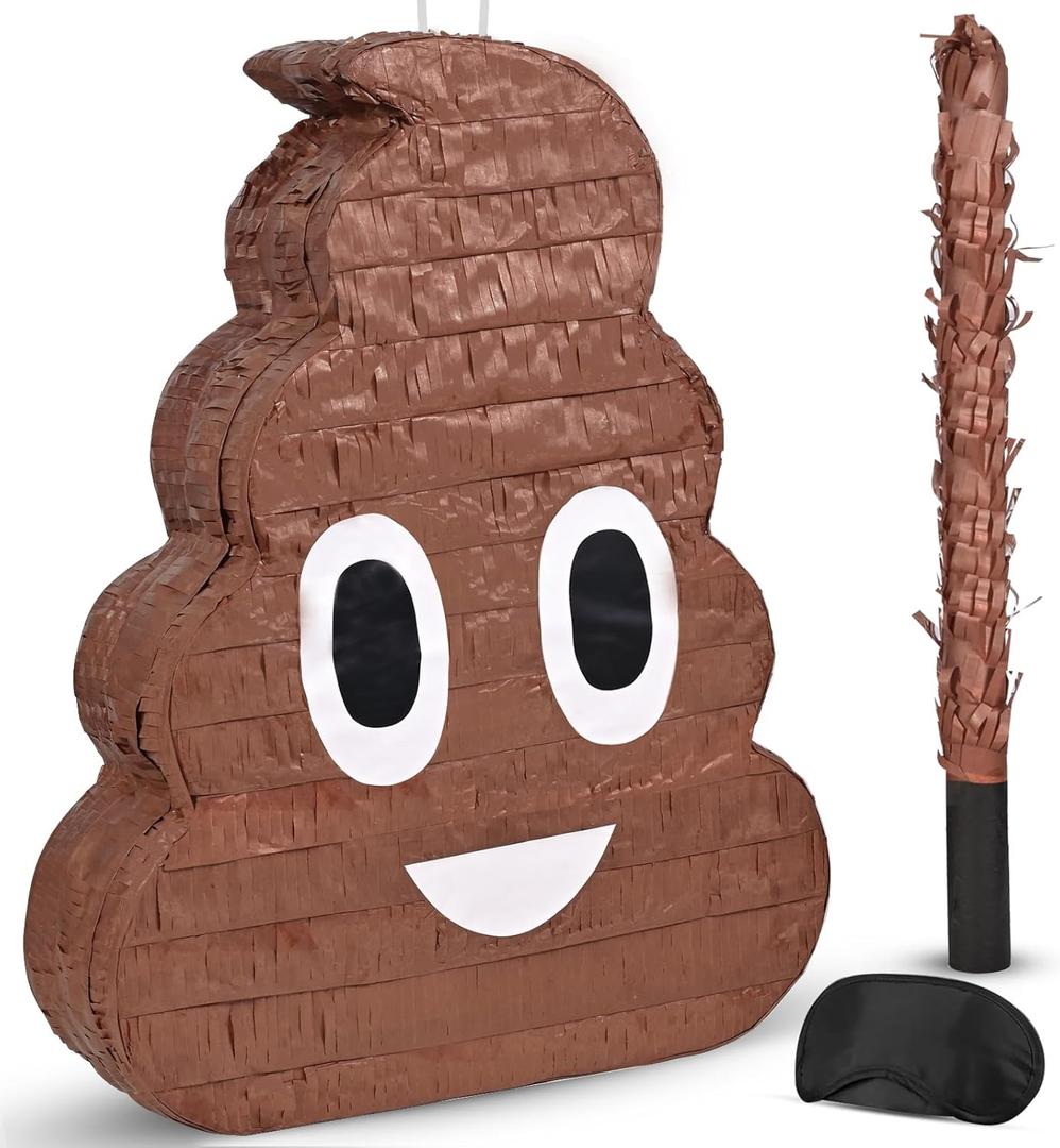 Poop Piata Funny Piata for Kids Birthday Party, Cinco De Mayo, Fiestas Decorations Party Favors17.1 x 13.1 x 3.5 Inches