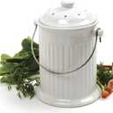 Norpro, White , 1 Gallon Ceramic Compost Keeper, One Size