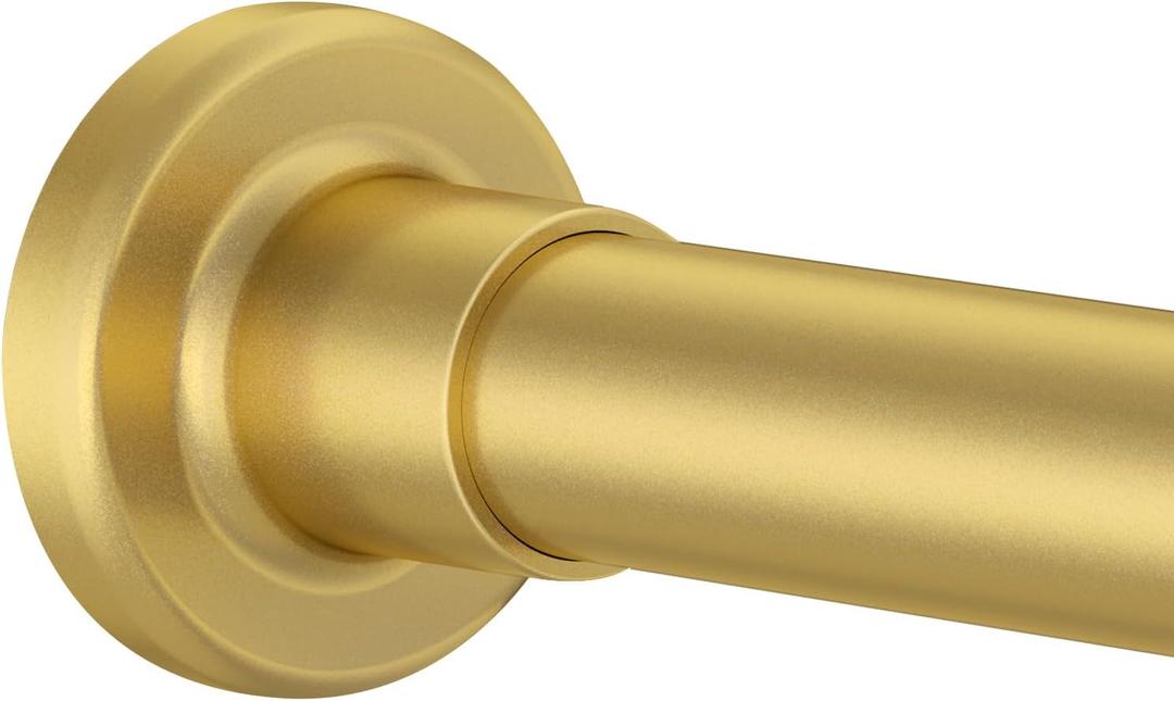 Shower Curtain Rod Adjustable 32"-80", Tension Shower Curtain Rod No Drilling Stainless Steel Rust Proof for RV Bathroom Shower Stall Apartment, Gold