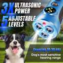 Dog Bark Deterrent Device - 3X Ultrasonic Anti-Bark Device with 5 Adjustable Levels, 30ft Range for Indoor/Outdoor Use Rechargeable & Portable for Your or Neighbor's Dog with Flashlight (Blue)