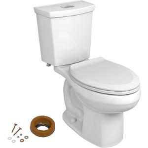 American Standard 606AA002.020 H2Option Two-Piece Toilet with Toilet Seat and Wax Ring, Elongated Front, Chair Height, Dual Flush, White, 0.92 - 1.28 gpf