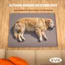 KVK Extra Extra Large Silicone Dog Food Mat 39.4x43.3in and 128oz Silicone Bag Set, Super Size Waterproof Pet Feeding Mat & Container, Non-Slip, Chew-Resistant Floor Protection (Cool Grey&Teal)
