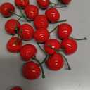 Skylety 50 Pieces Fake Cherries Artificial Cherry Fruit Decorations Simulation Cherry Party Decorations for Cake Decor Home Kitchen Cabinet Photography Prop Cognitive Party Favors (Red)