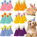 24pcs Mini Party Hats for Stuffed Animals, Birthday Party Cone Hats Dolls Dog Cat Rabbit Puppies Assorted Animal Birthday Decorations