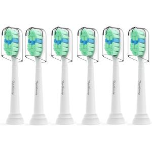 Toptheway Toothbrush Replacement Heads Compatible with Philips Sonicare C1 C2, Plaque Control Electric Toothbrush Head for ProtectiveClean 4100 5100 5300, 6 Pack