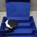 Mlikero Card Deck Case, 1800+ Trading Card Storage Box with 10 Dividers and 3 Foam Stoppers, Leather Magnetic Closure Commander Deck Box Fit for YuGiOh, MTG and Sport Cards (Black & Blue)