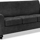 URBANLIFE 4-Piece Stretch Sofa Covers for 3 Cushion Couch, Charcoal Gray