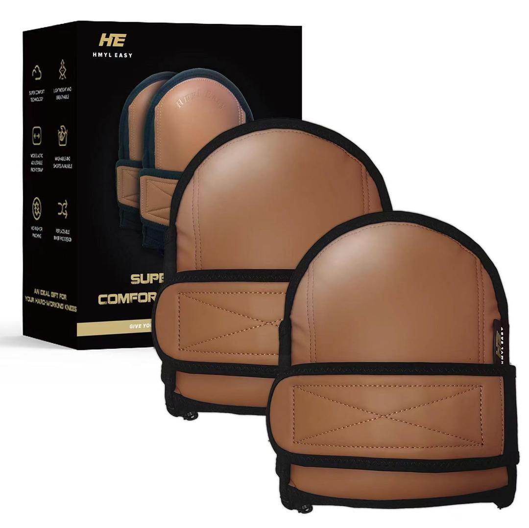 Super Soft Knee Pads for Work, Replaceable Inner Cushion Design, Leather Knee Pads for Construction, Flooring , Gardening, Cleaning, and Garage, Shorts rodilleras para trabajo, Beige.