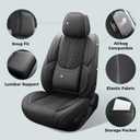 Car Seat Covers for Dodge Ram 1500/2500/3500 Crew Regular Quad Cab 2011-2026, 4-Layer Waterproof Leather, Truck/Pickup Seat Covers Full Set, Ram Accessories, Black