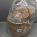 Miuco Womens Wicker Basket Bag Handmade Straw Rattan Bamboo Bag With Lid Handbag