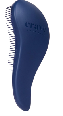 Crave Naturals Glide Thru Hair Brush - Detangler Brush for Curly, Straight, Wet or Dry Hair - Gentle Detangling Brushes for Adults, Kids, Toddlers - Hair Accessories for Women, 7.5x3" - Blue (1 Pack (Regular))