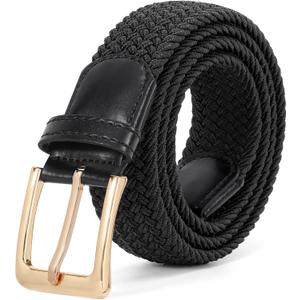 JASGOOD Women Braided Woven Elastic Stretch Belt Men Golf Web Casual Belt for Pants Jeans
