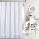Yostev Luxury Fabric Shower Curtain 72"W x 96"L White