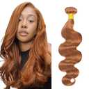 Color #30 Human Hair Bundles Light Brown Body Wave Single Bundle Human Hair 18 Inch Double Weft Unprocessed Virgin Remy Hair Extension 100g Per Bundle
