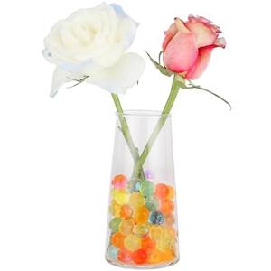 6 Inches Colored Glass Vase for Flower，Clear Glass Vases for Centerpieces Flower Vase for Home Decor, Modern Decorative Flower Vase Living Room, Kitchen, Office Wedding or Gifts (Clear Glass, Small)