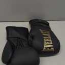 Everlast Elite 2 Boxing Gloves, Pro Training Gloves for Men and Women, Secure Fit Hook and Loop Closure & Ventilation, Heavy Bag & Speedbag Training. (Black/Gold) 12Oz