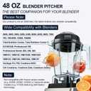48oz Blender Pitcher Compatible with Vitamix 5200 5300 750 7500 5000 6300 E310 E320 Replacement Container with Stainless Steel Blades, Fits Classic & Explorian Series