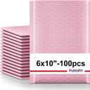 Fuxury Bubble Mailers 6x10" 100 Pack Light Pink Padded Envelopes Usable Size 6x9" Self Seal Mailing Envelopes Bubble Padded Shipping Bags for Mailing,Packaging, Small Business, Boutique, Bulk #0