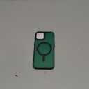 for iPhone 14 Case, iPhone 13 Case, with 1 Screen Protector, Compatible with MagSafe, Magnetic Matte Slim Phone Cover, Translucent Frosted Back Shockproof Protection Bumper, Dark Green