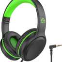 UKELALA Green Wired Headphones for Boys Portable On Ear Youth Headphones for School Airplane Travel Lightweight Portable Compatible with Pad Computer Laptop for Adults Student Children Girls Kids