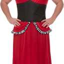 Smiffys Bearded Lady Costume, Red with Dress, Corset, Headband & Beard, Circus Fancy Dress, Jester Dress Up Costumes, Medium