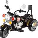 Kids Motorcycle Ride On Toy  3-Wheel Chopper with Reverse and Headlights - Battery Powered Motorbike for Kids 3-5 years by Lil Rider (Black) (Black (Old Model))