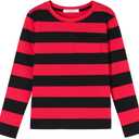 DILBYKE Boys Girl Long Sleeve Striped Crew Neckline T-Shirts Kid Tee