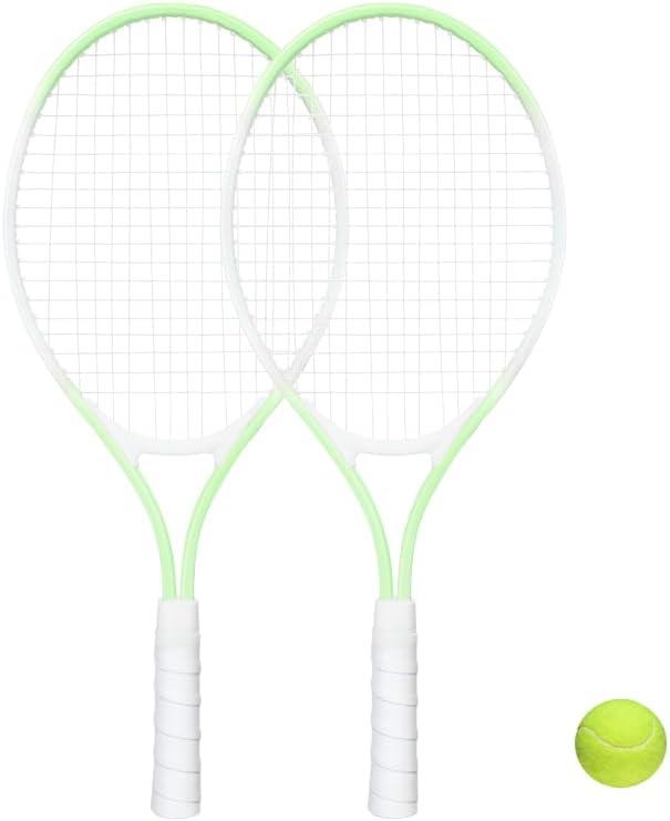 Children's Tennis Racket for 2 Players, Suitable for Beginners, pre Worn 27 inch Lightweight Children's Racket, Suitable for Boys and Girls, Equipped with Tennis