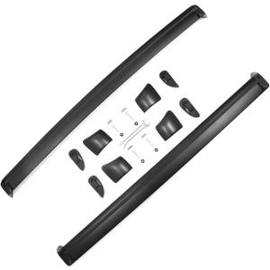 IKON MOTORSPORTS, Roof Rack Compatible with 2020-2025 Tesla Model Y All Models 4-Door, Black Top Roof Rack Cross Bar Cargo Carrier Aluminum Pair 2PCS, 2021 2022