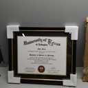 FramePro 11x14 Diploma Frame with Black over Gold Mat, 14x17 Certificate Frame, Real Wood with Gold Trim, Black Frame with Arcylic