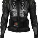Ridbiker Motorcycle Full Body Armor Protector Removable Racing Jacket Motocross Spine Chest Motocross Protective Shirt (Black, M)