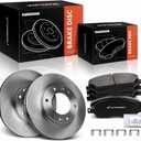 A-Premium 11.74 in (298.20 mm) Front Vented Disc Brake Rotors + Ceramic Pads Kit Compatible with Select Kia & Hyundai Models - Sedona 2006-2012/2014, Entourage 2007-2009, 6-PC Set