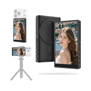 Vlog Screen Selfie Monitor,Wireless Mini Monitor for iPhone/Android Rear Camera with Magnetic Phone Clip Mount,Phone Rear Camera for Selfie Vlog Live Streaming on TikTok,YouTube,Instagram（Black）