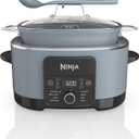 Ninja MC1001 Foodi PossibleCooker PRO 8.5 Quart Multi-Cooker, with 8-in-1 Slow Cooker, Dutch Oven, Steamer, Glass Lid Integrated Spoon, Nonstick, Oven Safe Pot to 500°F, Sea Salt Gray