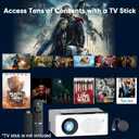 TMY 1080P Full HD Portable Mini Projector, Bluetooth Movie Projector, Compatible with TV Stick/Smartphone/PC/Game Console/HDMI/USB, Indoor & Outdoor Use, with Projector Screen