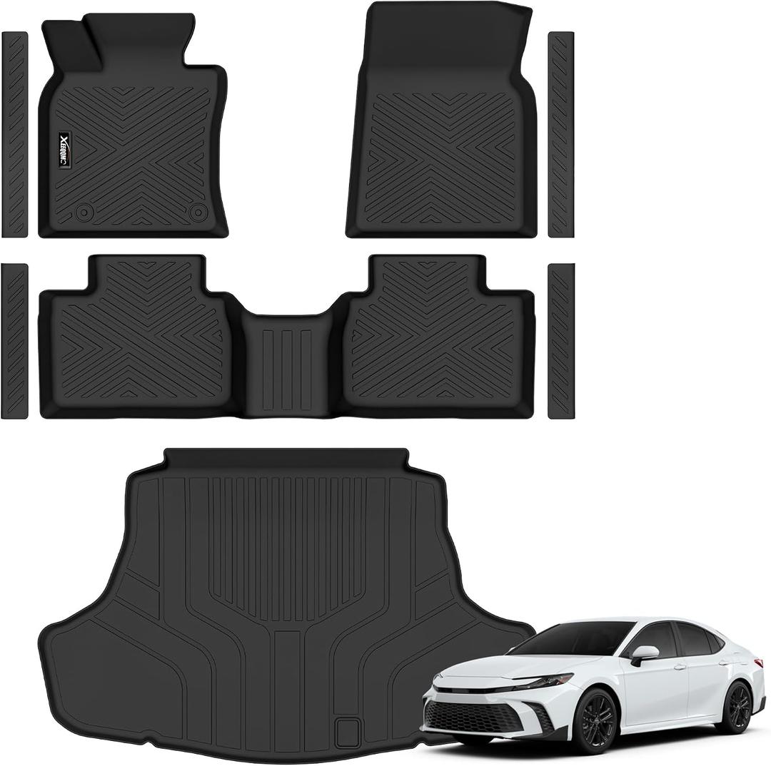 Floor Mats & Trunk Mat for 2025 2026 Toyota Camry All Weather TPE Protection Floor Liners Full Set with Cargo Liner for 2026 Toyota Camry Accessories