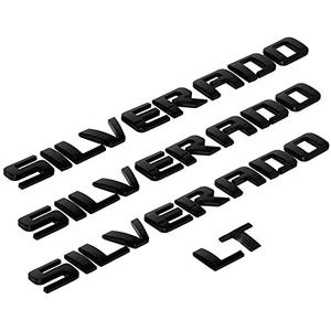 3D Raised and Strong Adhesive Decals Letters Compatible for 2012-2025 Silverado LT 1500 2500Hd 3500Hd (Gloss Black)