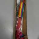 Dance Baton,Batons for Twirling 22 inches Stainless Steel Material Gymnastics Wand and 3 Rainbow Hair Bands Suitable for Beginners Silver and Pink (20, White)