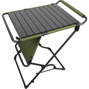Camping Table with Additional Roll Up Tabletop, Multifuctional Camping Table Easily Transfer to Chair (Dark Green)
