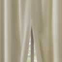 Sun Zero Belize 1-Pack Magnetic Closure Pleated Look Theater Grade 100% Blackout Back Tab Curtain Panel Pair, 52" x 84", Cream