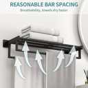 Towel Racks with Shelf for Bathroom Wall Mounted, 24 Inch, Black