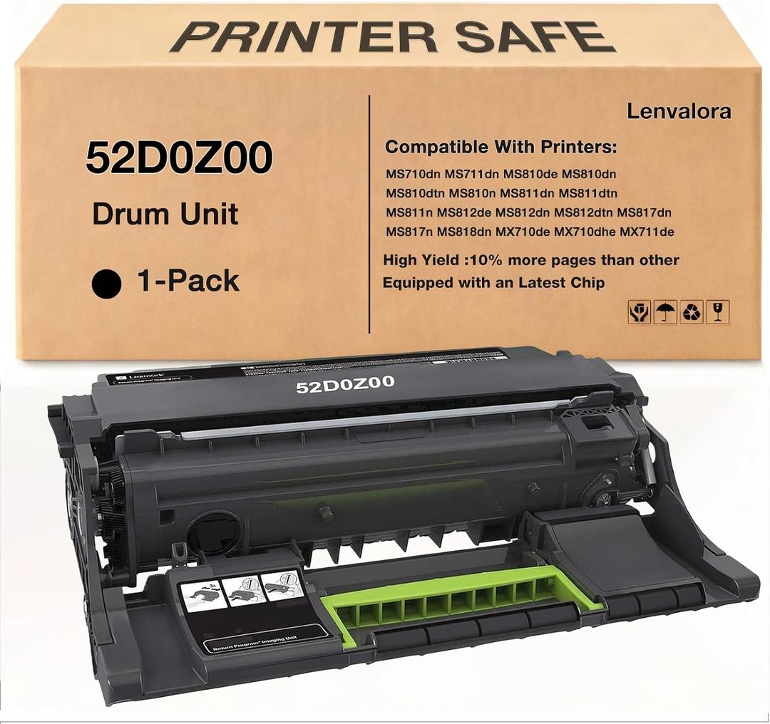 52D0Z00 Imaging Unit Replacement for Lexmark 520Z 52D0Z00 Drum Unit Compatible for Lexmark MS810 MS811 MS710 MS711 MS812 MX710 MX810 MX811 MX812 Printer