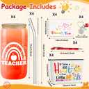 ZOIIWA 28Pcs Teacher Appreciation Gifts Set with Glass Cup Keychains Zipper Bag Pen Greeting Card for Men Women Thank You Graduation End of Year Birthday Gifts Bulk from Students