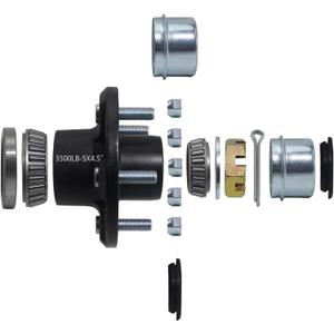 1 Sets Trailer Hub Kit 5 Bolt 4.5, Trailer Axle Kit for 3500 lb 5 Lug Trailer Hub with Extra Dust Cap and Rubber Plug Fits 1-1/16'' to 1-3/8" Trailer Axles 3500lb #84 Spindle