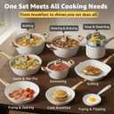 25Pcs Pots and Pans Set Non Stick, Ceramic Cookware with Titanium-Reinforced Nonstick Coating, PFAS-Free & Induction Ready, Long-Lasting Performance, Full Kitchen Set with 3 Casseroles